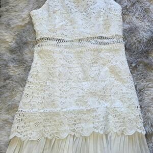 Double Crazy Woman's Above Knee White with Lace Dress size XL